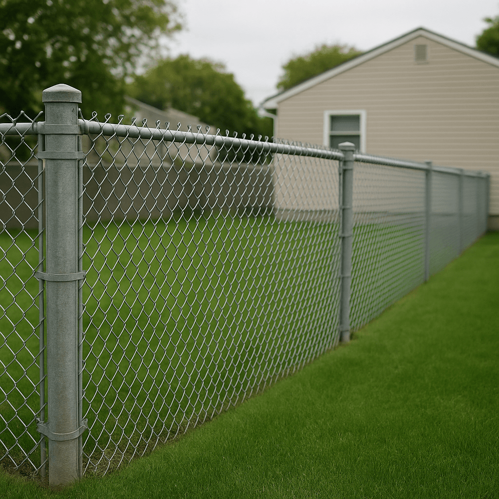 Chain link fence installation on Long Island
