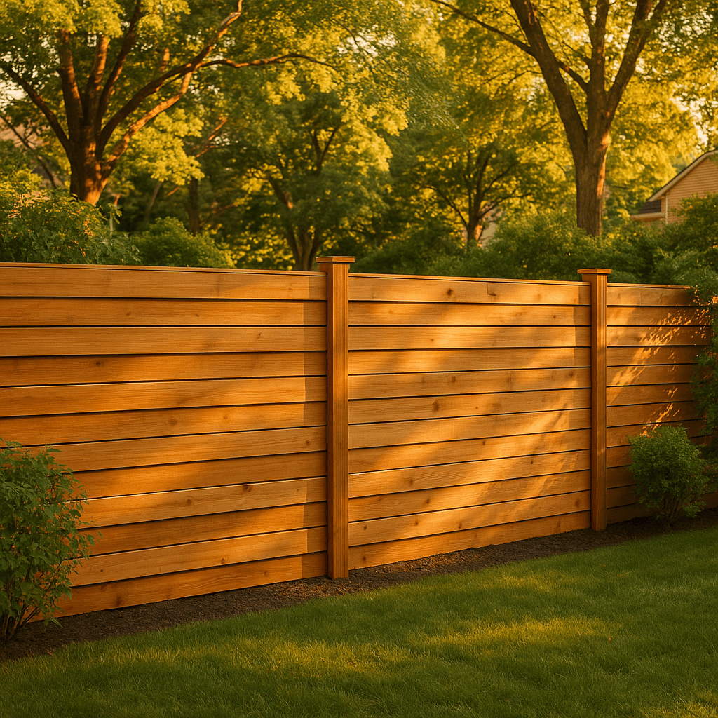 Cedar wood fence installation on Long Island